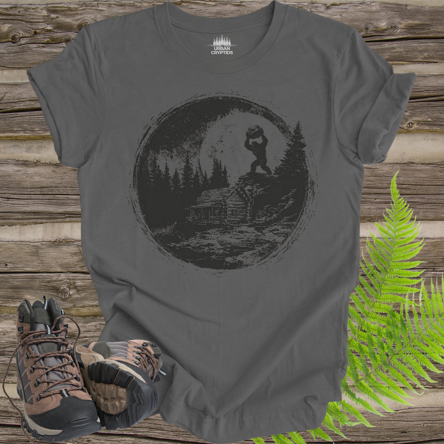 Wildman Chronicles: Moonlit Watcher | Ape Canyon 1924 Bigfoot T-Shirt