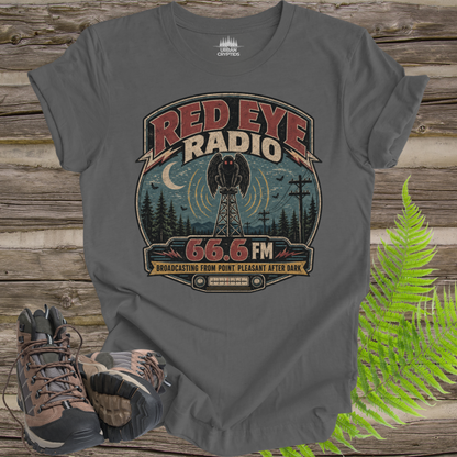 Red Eye Radio Mothman T-Shirt – Vintage Point Pleasant Cryptid Tee