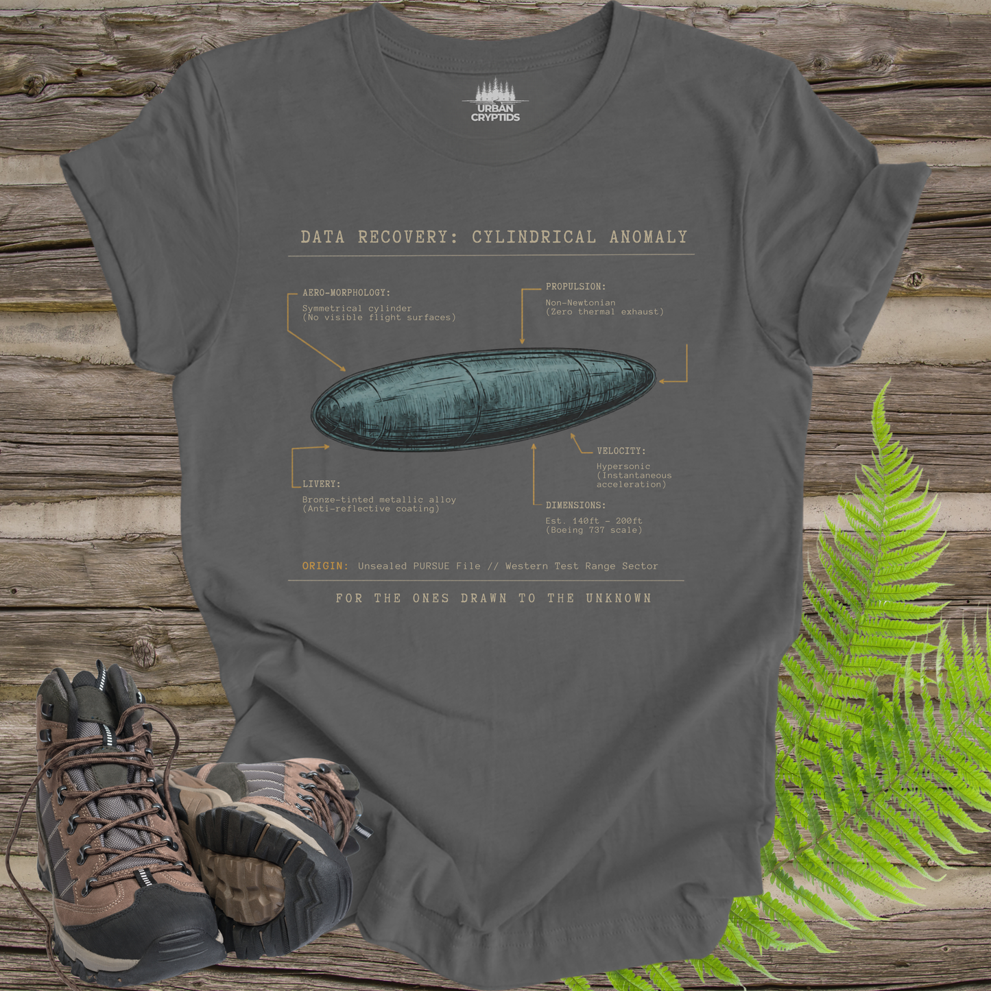 Cigar-Shaped UFO Tee – UAP Recovery File Shirt