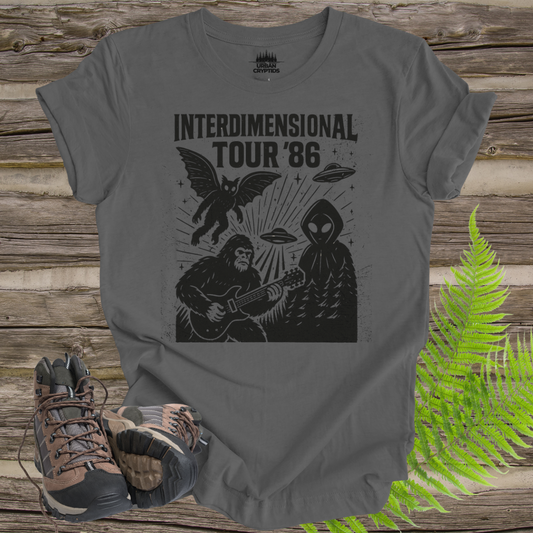Cryptid Tour Unisex Tee - Interdimensional Tour '86 UFO Bigfoot Flatwoods Monster Mothman