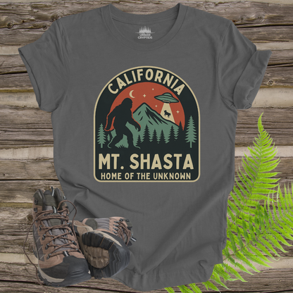 Mt. Shasta Bigfoot & UFO T-Shirt – Home of the Unknown (California Design)