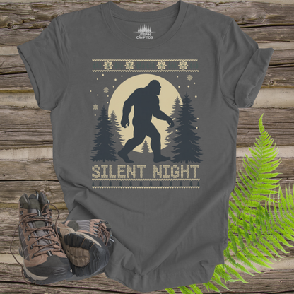 Silent Night Bigfoot Tee – Sasquatch Christmas Sweater Style