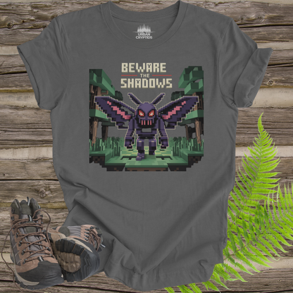 Beware the Shadows – Pixel Mothman T-Shirt