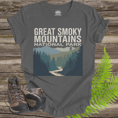 Smoky Mountains Bigfoot Tee – National Park Cryptid Shirt