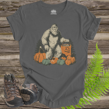 Halloween Bigfoot T-Shirt | Trick-or-Treat Sasquatch Pumpkin Tee