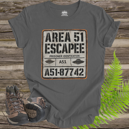 AREA 51 ESCAPEE Shirt | Vintage Prisoner Identification Tee | Funny Alien UFO T-Shirt