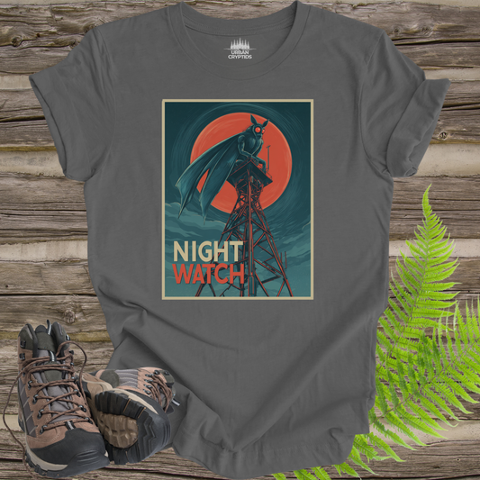 Mothman Night Watch Vintage Cryptid Poster T-Shirt
