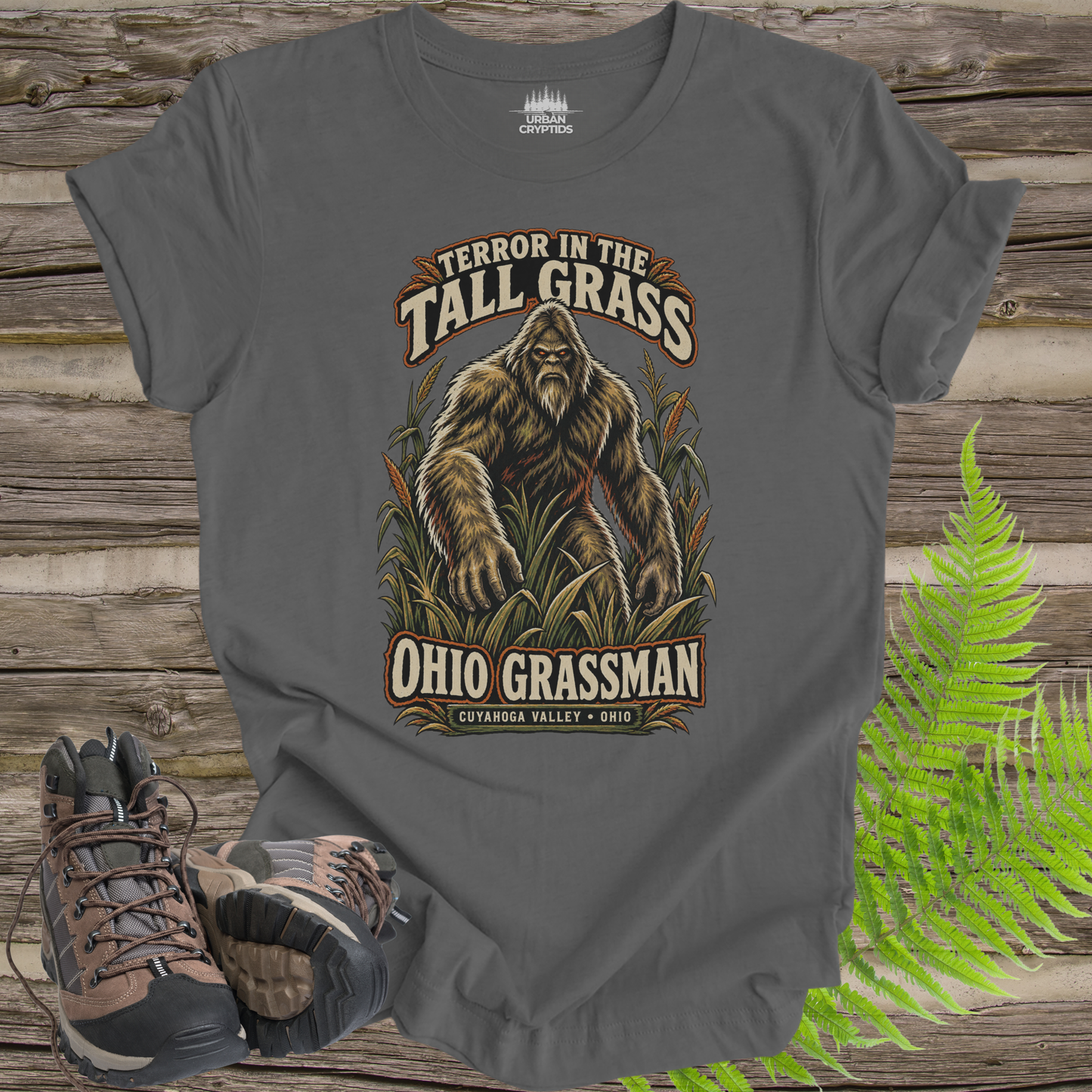Ohio Grassman T-Shirt – Cuyahoga Valley Bigfoot Cryptid Shirt