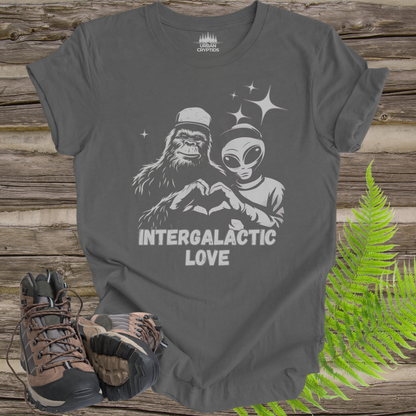 T-Shirt Intergalactic Sasquatch Alien Love Heart Hands Tee