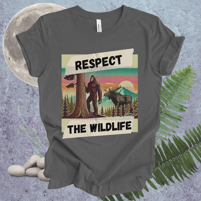 Wildlife Respect Tee - Unisex T-Shirt with Bigfoot and Moose