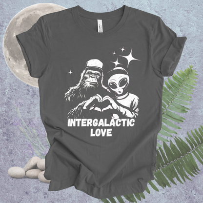 T-Shirt Intergalactic Sasquatch Alien Love Heart Hands Tee