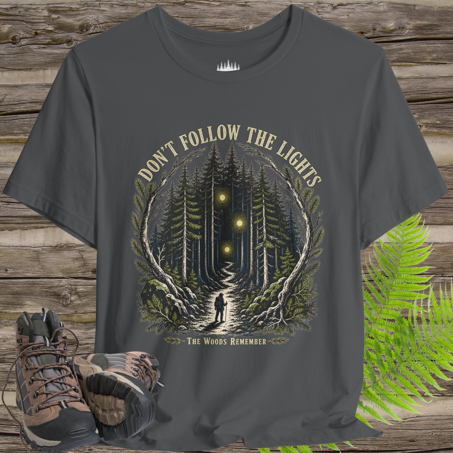 Don’t Follow the Lights T-Shirt – Mysterious Forest Ghost Lights