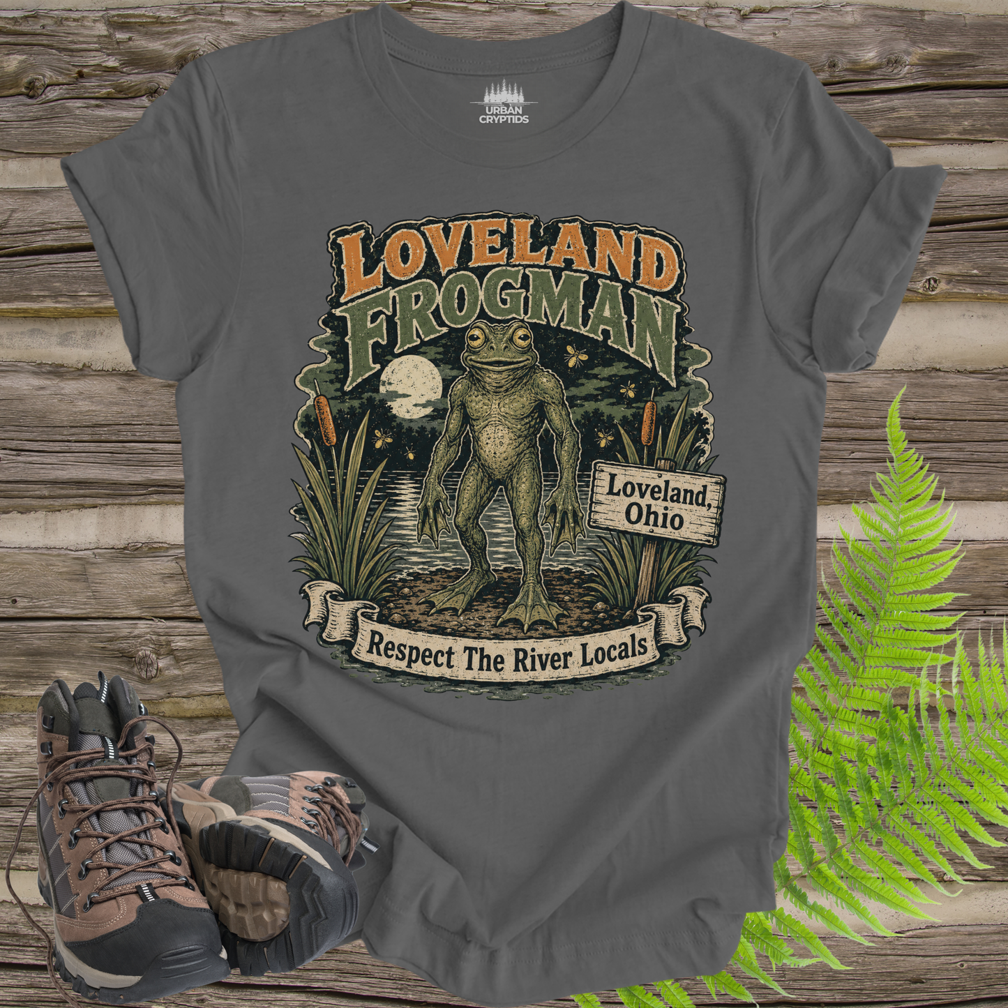 Loveland Frogman T-Shirt – Respect the River Locals Ohio Cryptid Tee