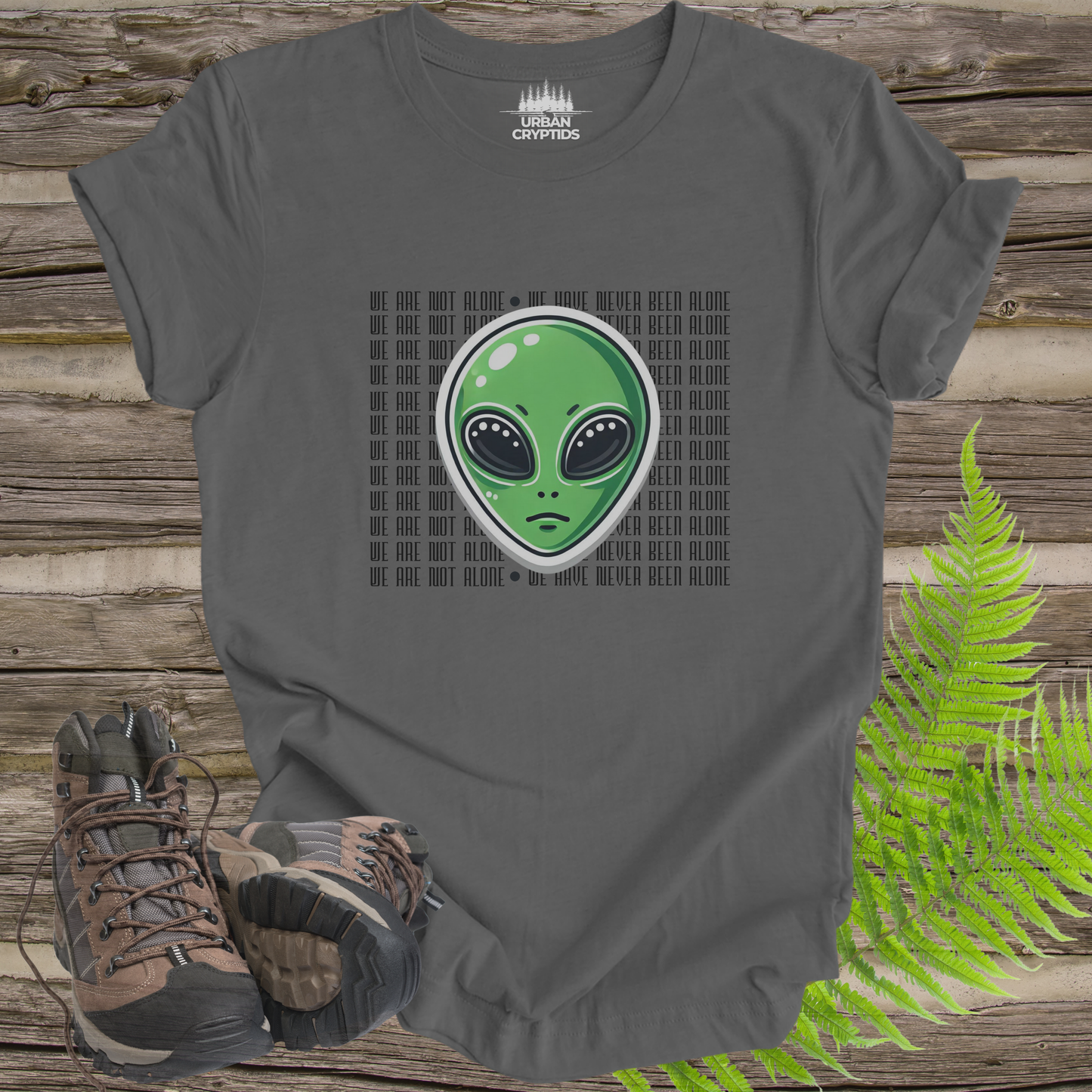 We Are Not Alone Alien T-Shirt | UFO & ET Graphic Tee | Sci-Fi Unisex Shirt