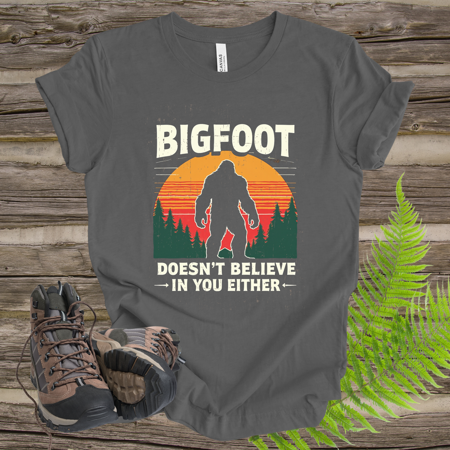 Bigfoot Unisex Tee - 'Doesn't Believe in You Either'