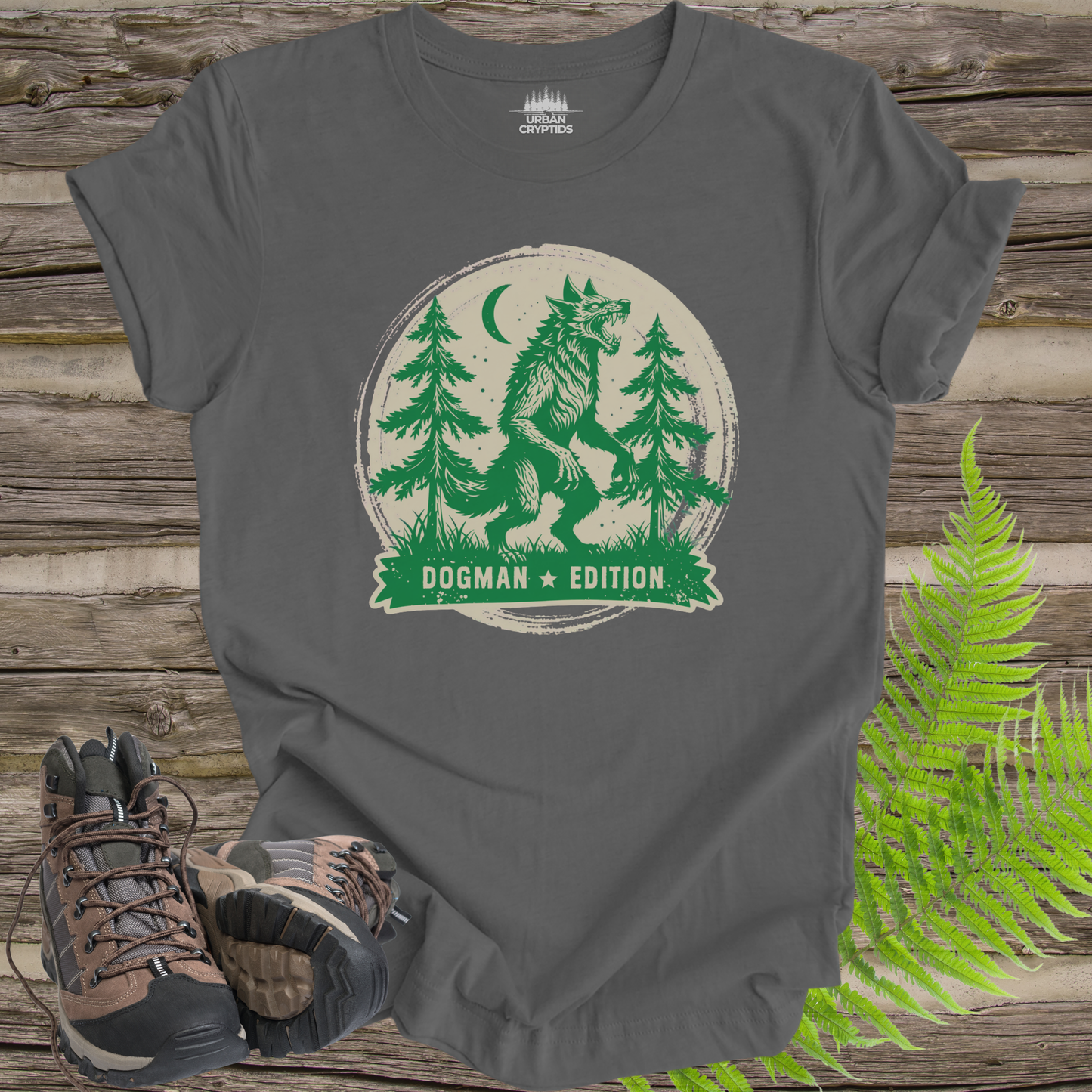 Camp Cryptid “Dogman Edition” T-Shirt – Vintage Werewolf Forest Tee