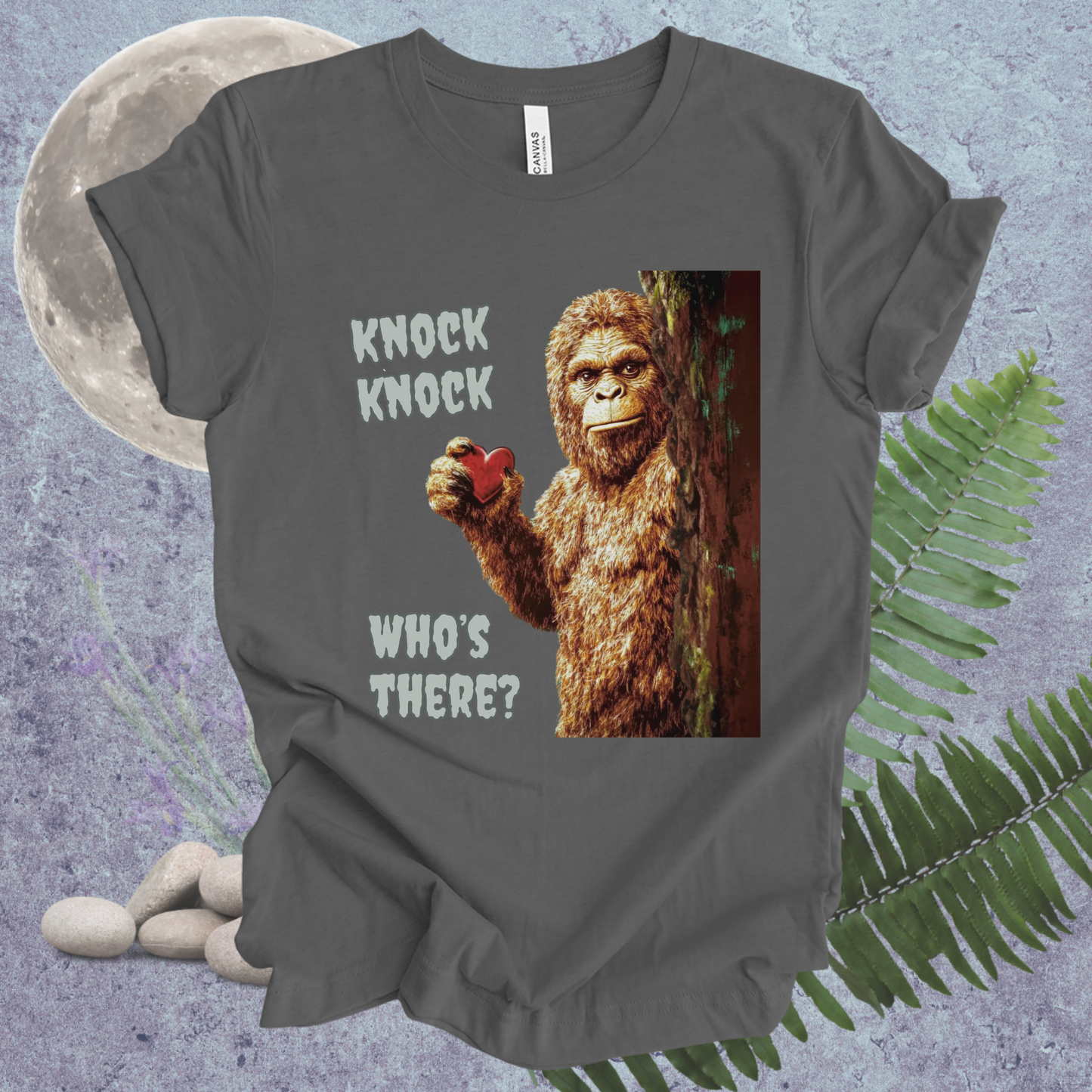 Funny Bigfoot Unisex Tee - 'Knock Knock, Who's There?'