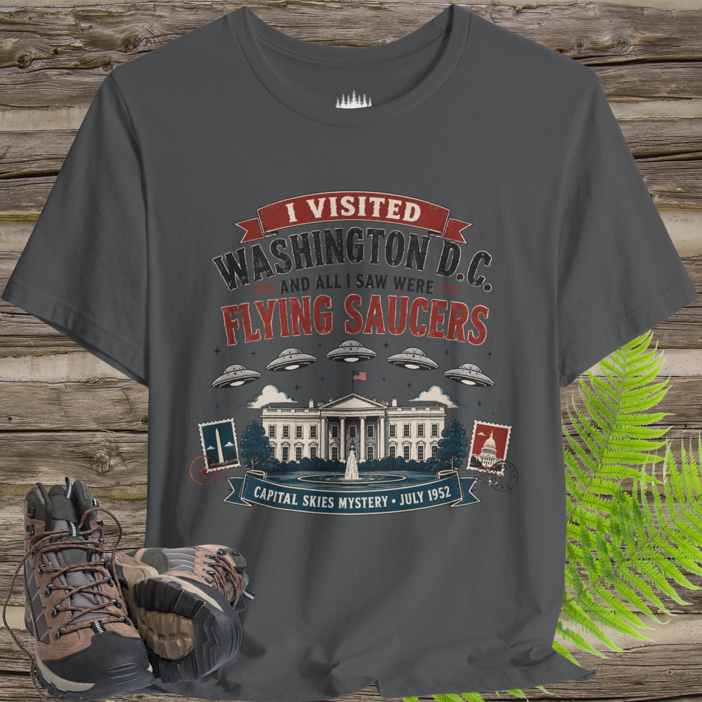 I Visited Washington D.C. UFO T-Shirt – Funny Flying Saucer Souvenir