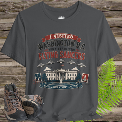 I Visited Washington D.C. UFO T-Shirt – Funny Flying Saucer Souvenir