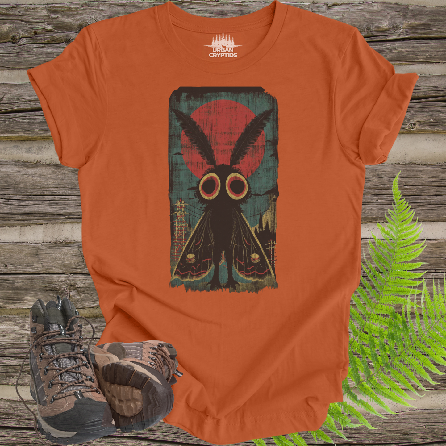 Mothman Vintage Poster T-Shirt | Cryptid Graphic Tee – Urban Cryptids