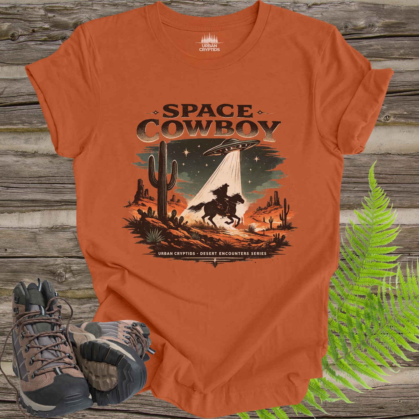 Space Cowboy Shirt – UFO Desert Western Graphic Tee