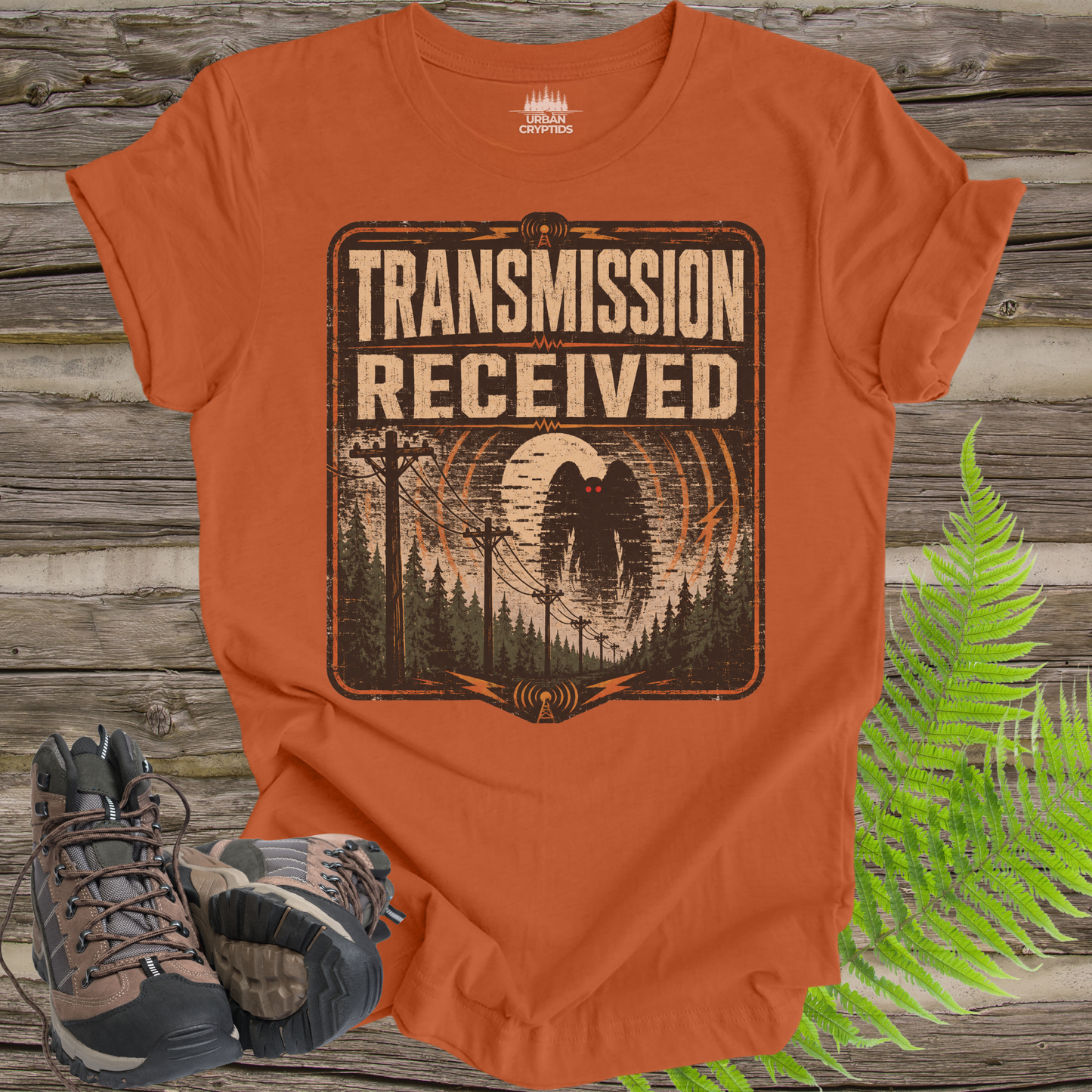 Transmission Received Mothman T-Shirt – Paranormal Radio Cryptid Tee
