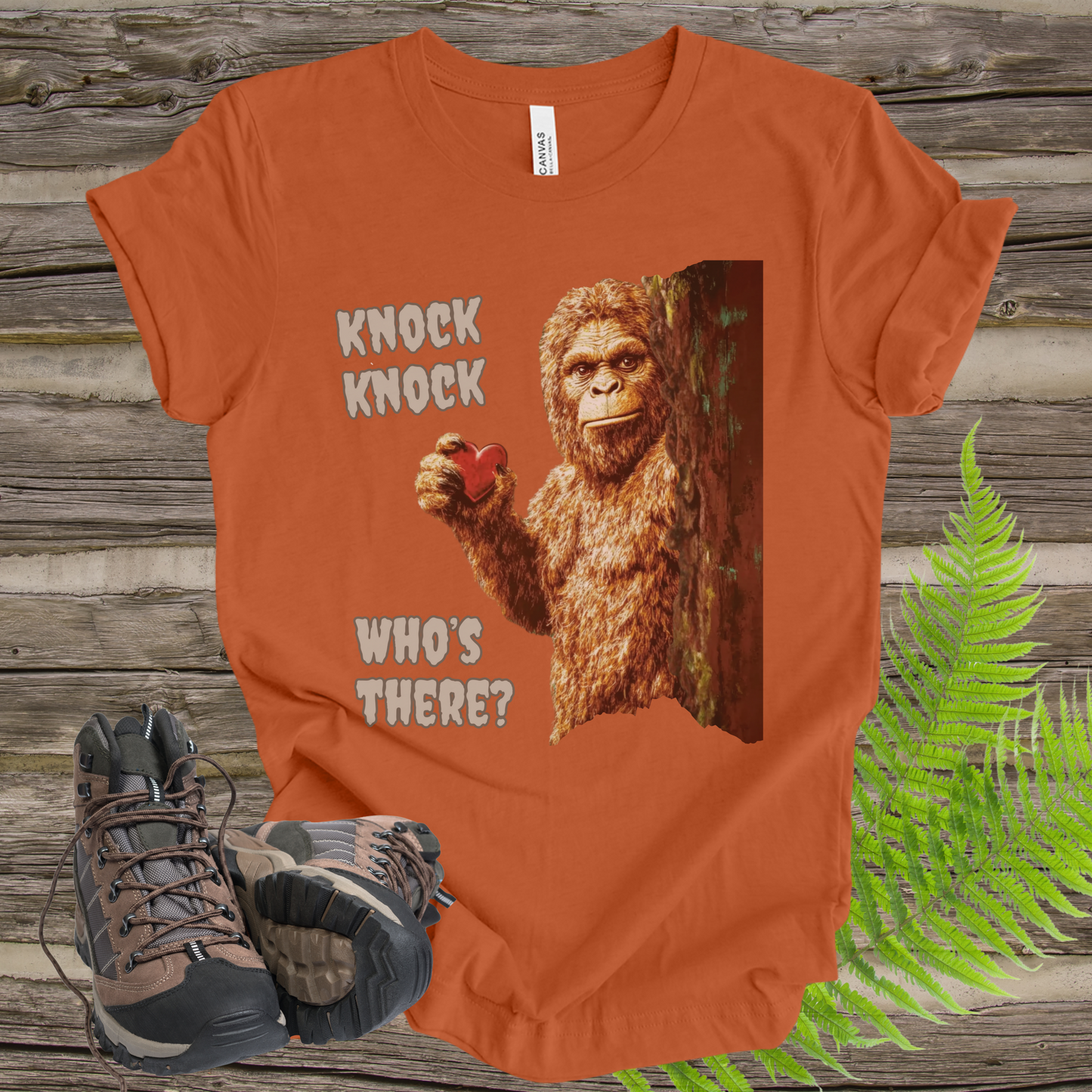 Funny Bigfoot Unisex Tee - 'Knock Knock, Who's There?'