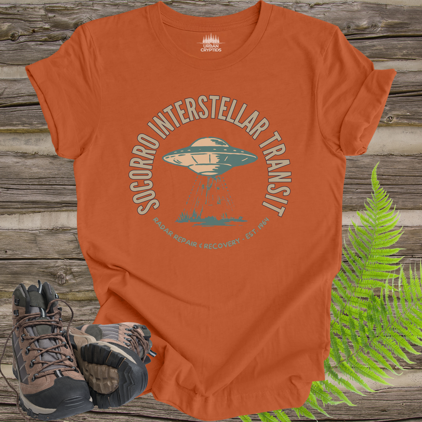 Socorro Interstellar Transit T-Shirt – Retro UFO Travel Agency Tee