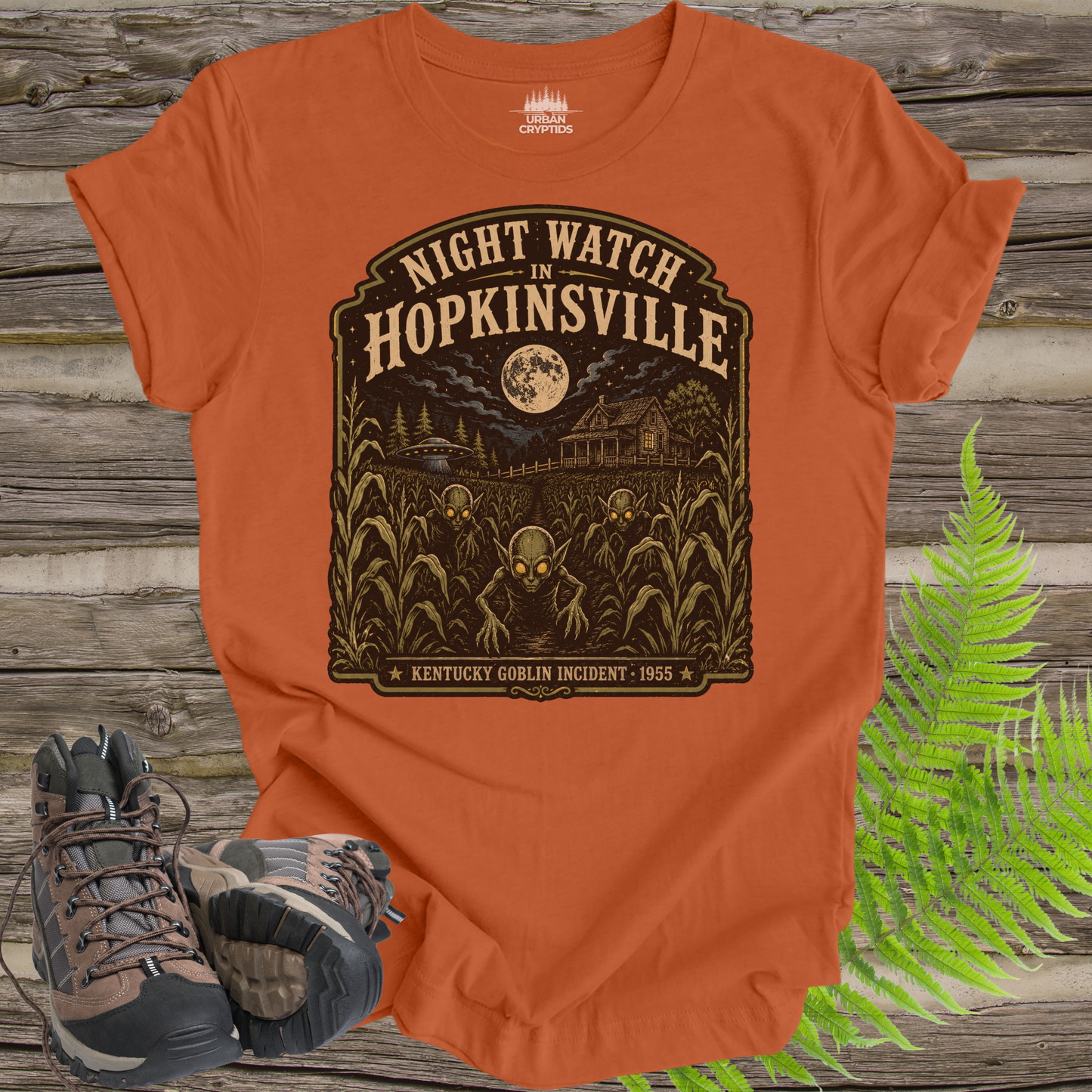 Night Watch in Hopkinsville | Kentucky Goblin Incident 1955 Vintage Horror T-Shirt