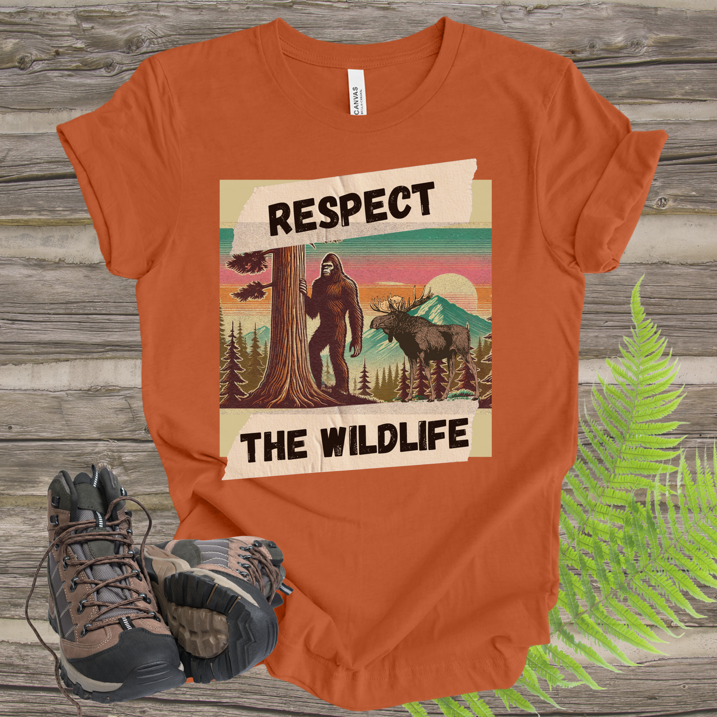 Wildlife Respect Tee - Unisex T-Shirt with Bigfoot and Moose