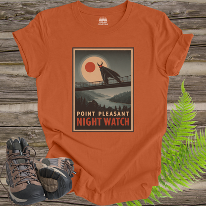 Point Pleasant Night Watch Mothman Vintage Poster T-Shirt