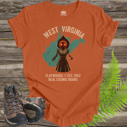 Flatwoods Monster – Real Cosmic Hours | West Virginia Cryptid T-Shirt