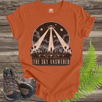 Battle of Los Angeles UFO T-Shirt – The Sky Answered Vintage 1942 Alien Encounter Tee