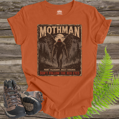 Don’t Follow the Red Eyes Mothman T-Shirt – Scary Point Pleasant Cryptid Tee