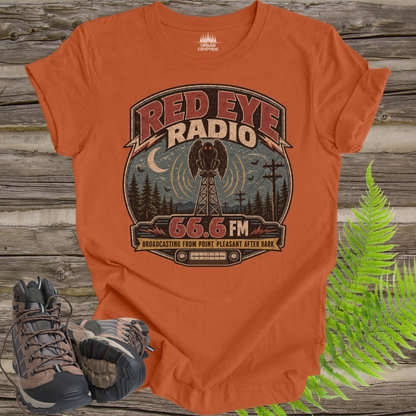 Red Eye Radio Mothman T-Shirt – Vintage Point Pleasant Cryptid Tee