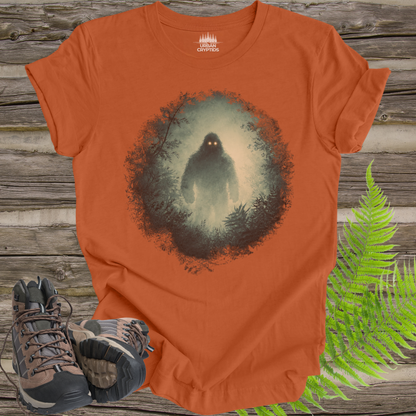 Glowing Eyes Bigfoot Shirt – Mysterious Sasquatch Forest Tee, Cryptid Aesthetic Shirt, Eerie Woods Graphic Tee