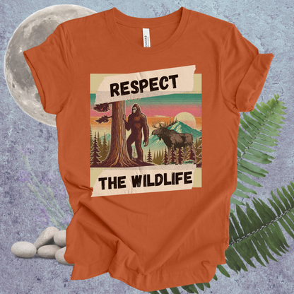 Wildlife Respect Tee - Unisex T-Shirt with Bigfoot and Moose