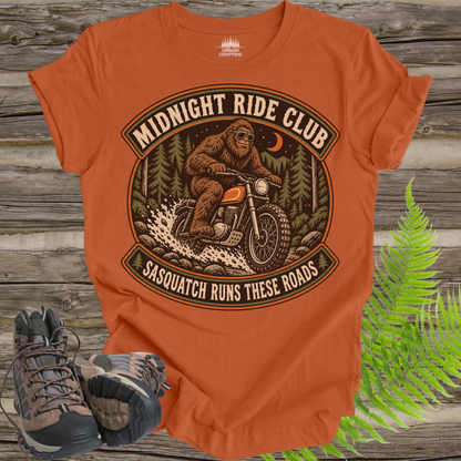 Midnight Ride Club T-Shirt – Sasquatch Motorcycle Graphic Tee