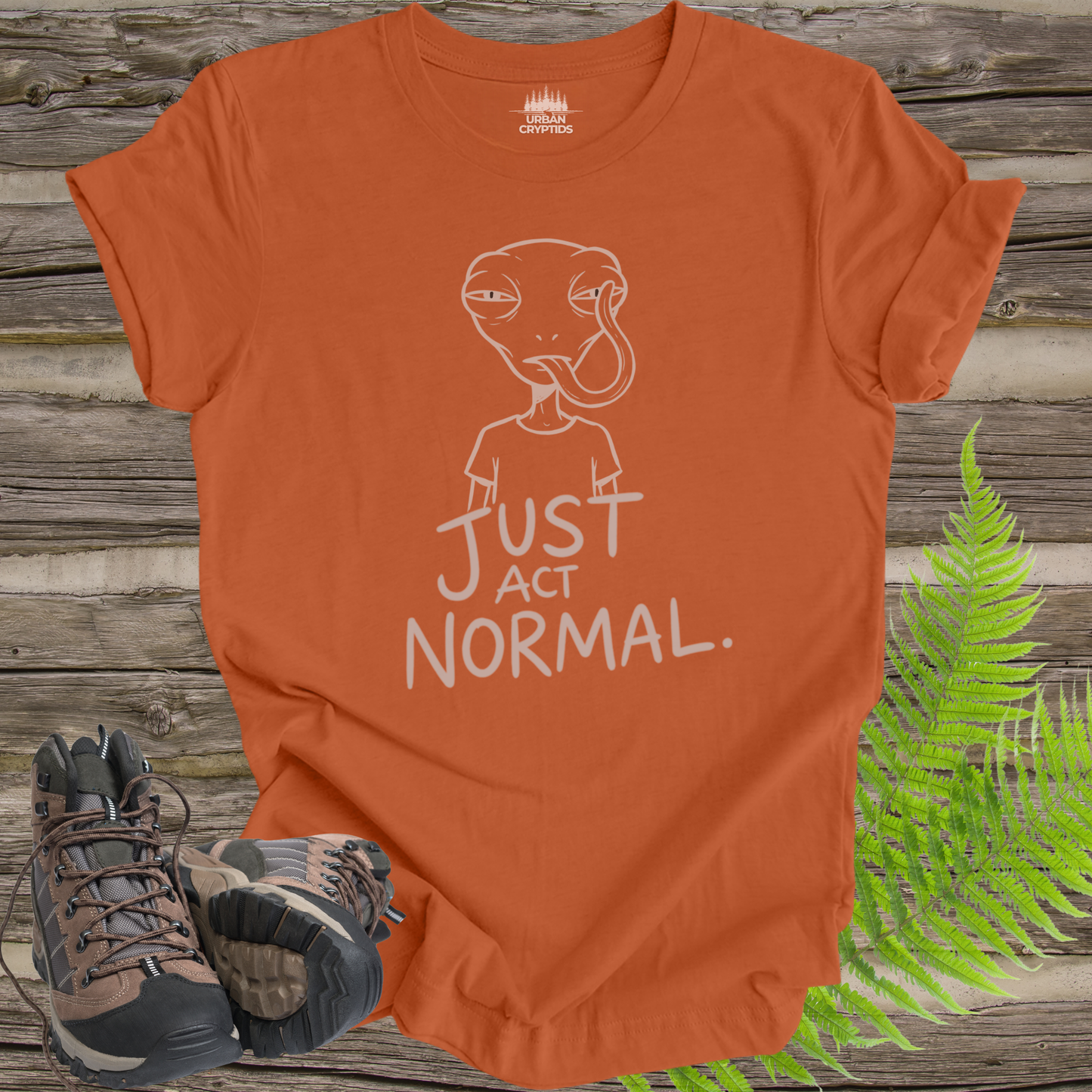 Just Act Normal Alien T-Shirt | Funny UFO Tee | Introvert Alien Shirt | Sarcastic Space Humor Graphic Tee