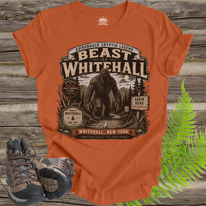 Beast of Whitehall T-Shirt – Adirondack Bigfoot Cryptid Shirt