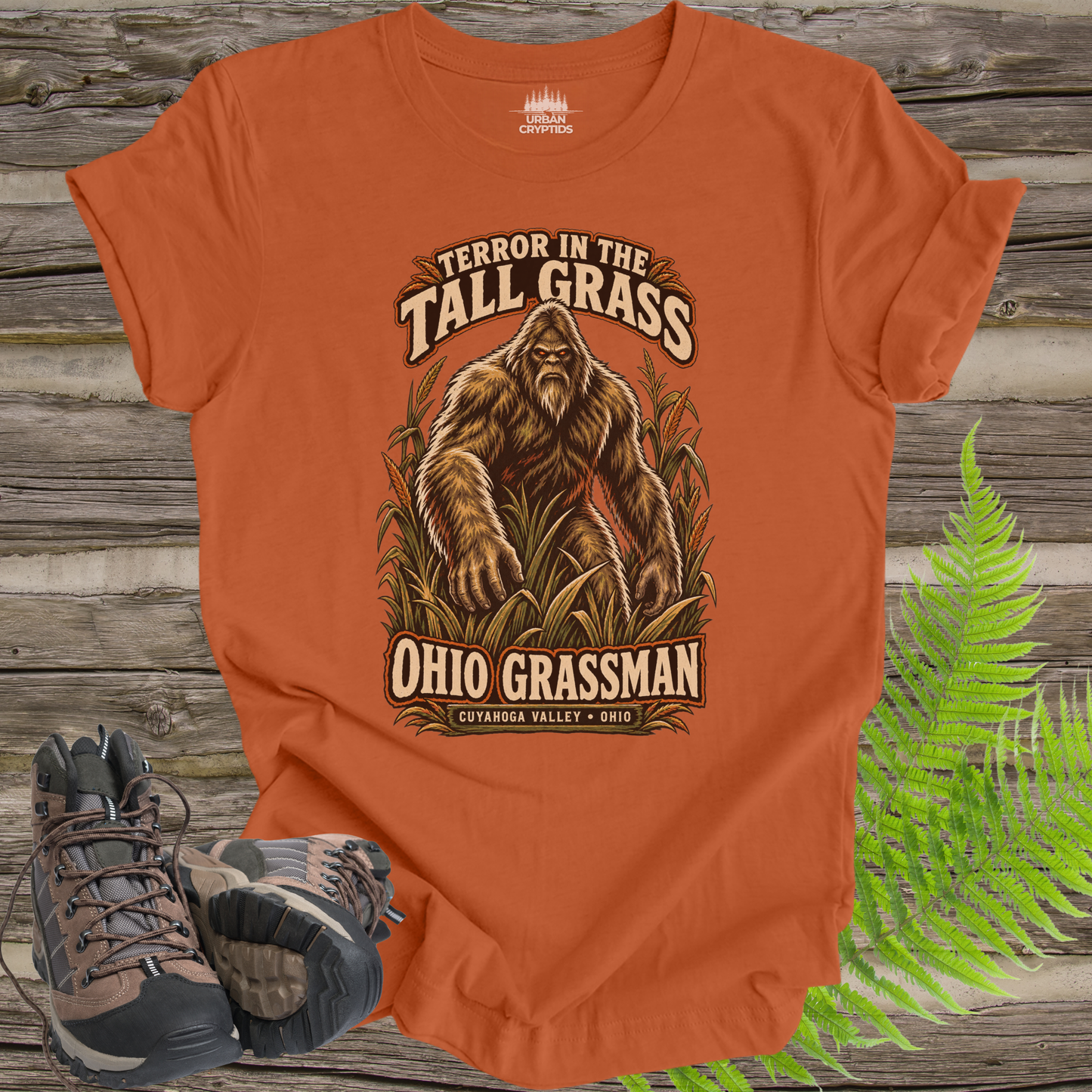 Ohio Grassman T-Shirt – Cuyahoga Valley Bigfoot Cryptid Shirt