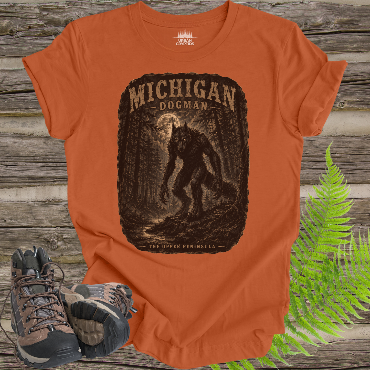Michigan Dogman Vintage Cryptid T-Shirt | Upper Peninsula Folklore Shirt