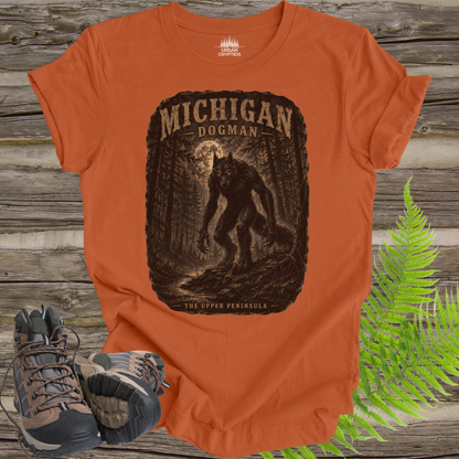 Michigan Dogman Vintage Cryptid T-Shirt | Upper Peninsula Folklore Shirt