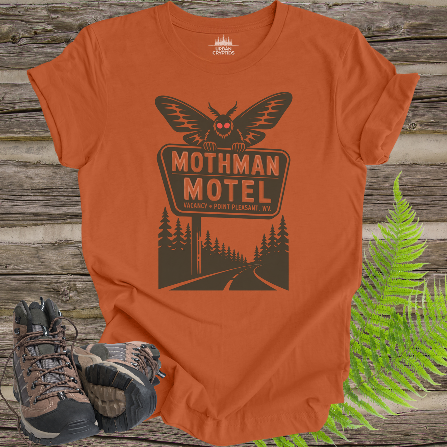 Mothman Motel T-Shirt | Point Pleasant WV Shirt | Vintage Cryptid Tee | Funny Paranormal Shirt | Mothman Graphic