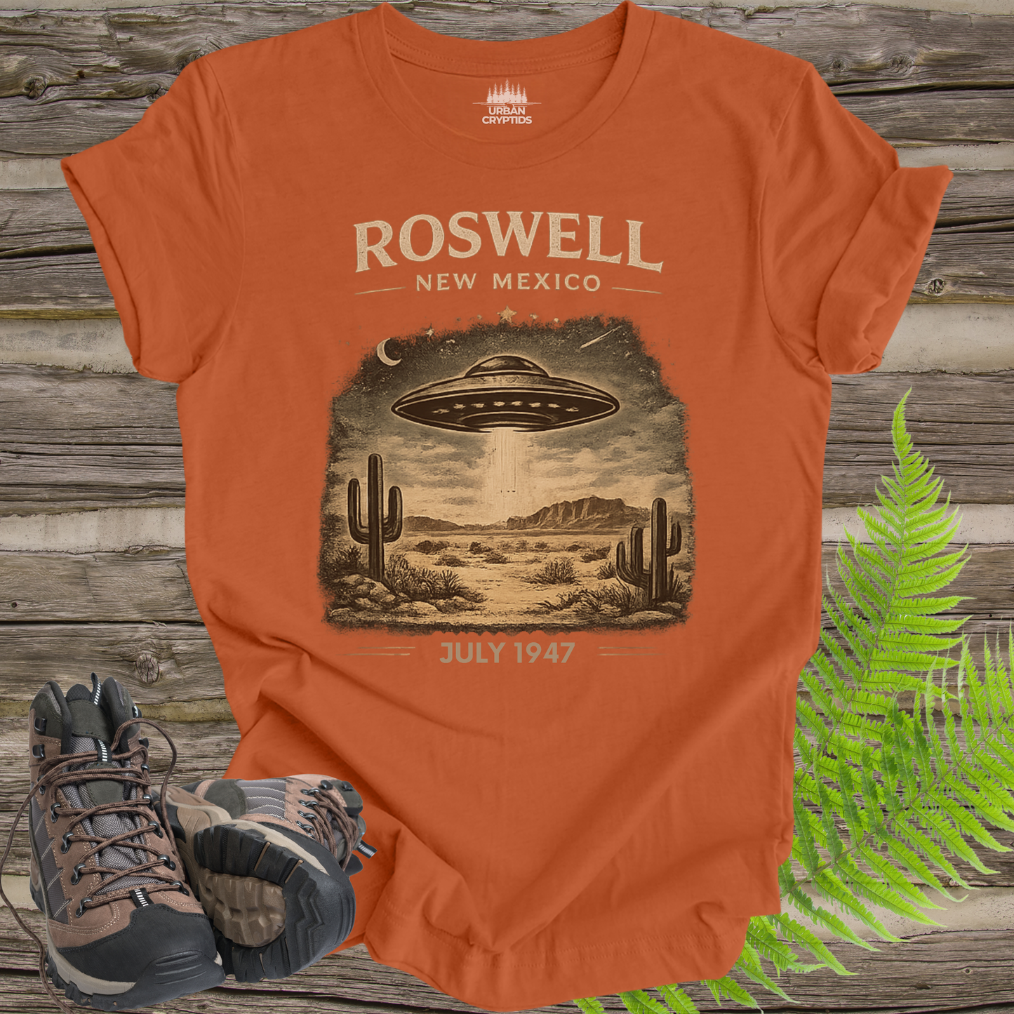 Roswell New Mexico 1947 T-Shirt – Vintage UFO Desert Poster Tee