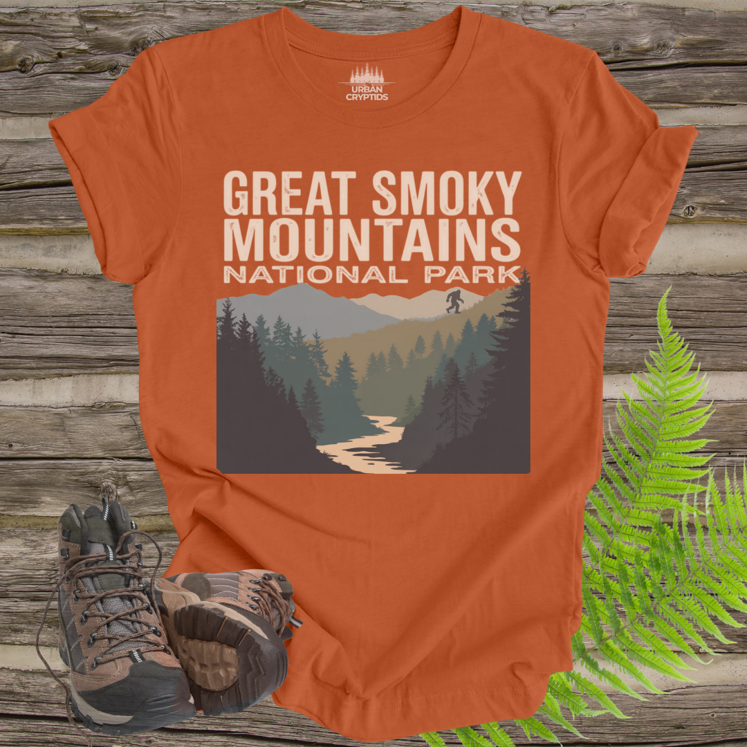 Smoky Mountains Bigfoot Tee – National Park Cryptid Shirt