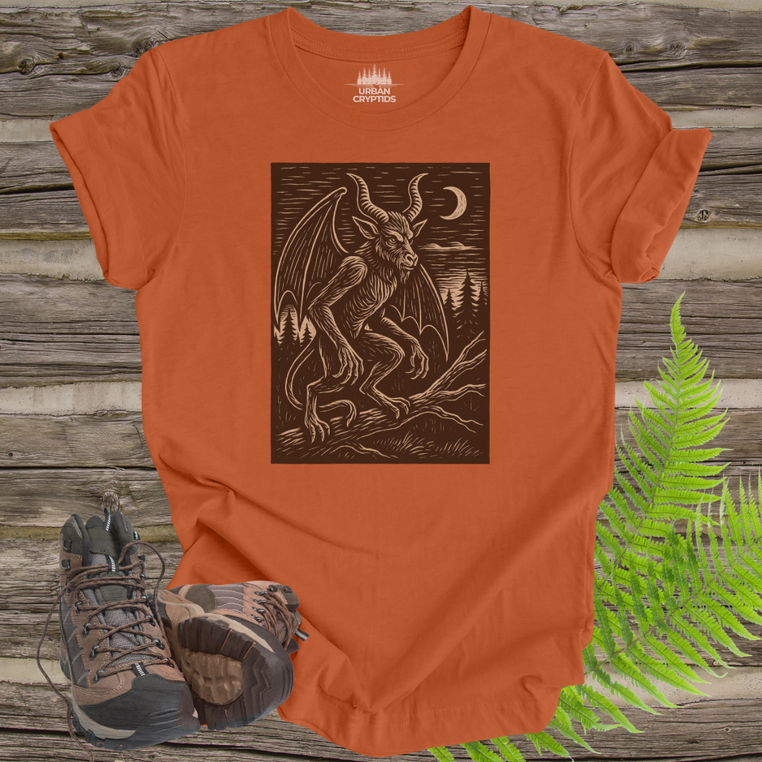Jersey Devil T-Shirt – Pine Barrens Cryptid Woodcut Tee