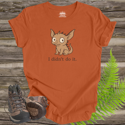 Chupacabra “I Didn’t Do It” Tee – Cute Cryptid Shirt with Funny Paranormal Humor