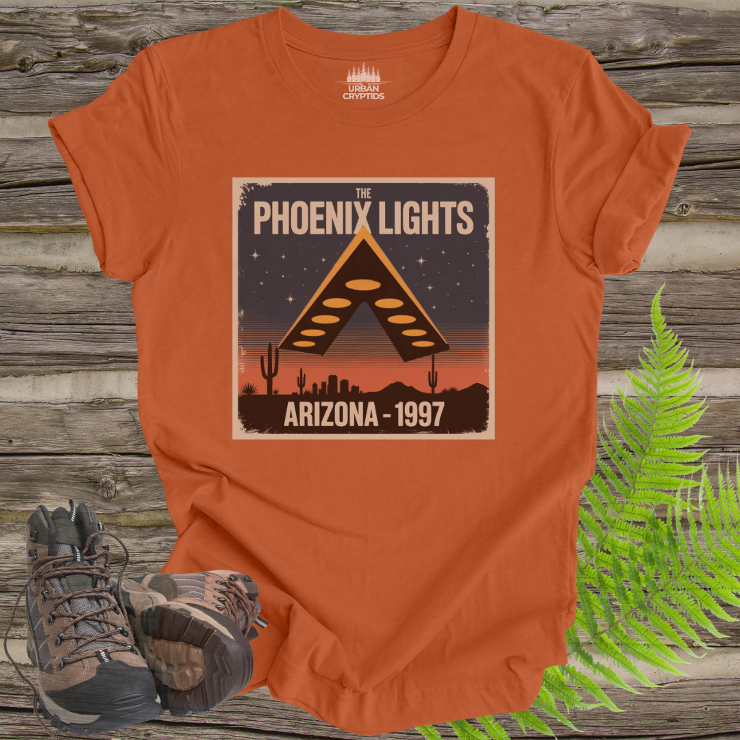 Phoenix Lights 1997 UFO T-Shirt – Arizona Alien & Cryptid Sighting Tee