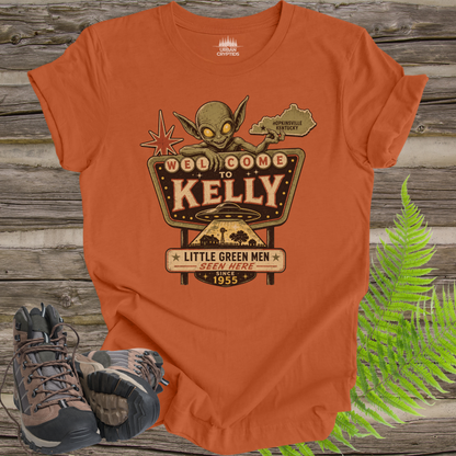 Welcome to Kelly | Little Green Men Seen Here Since 1955 Vintage Kentucky T-Shirt